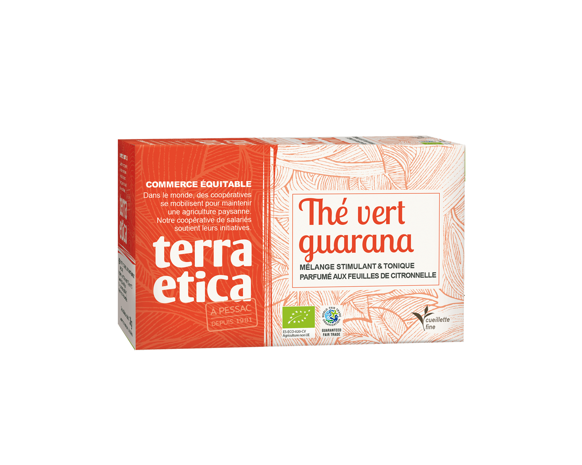 Thé vert bio de Ceylan guarana & citronnelle issu du commerce équitable au Sri Lanka