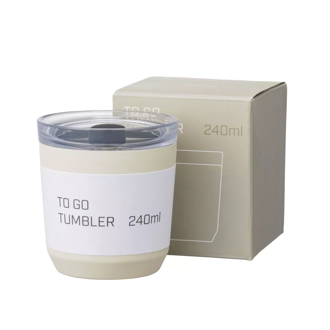 To Go Tumbler - Kinto® Tumbler isotherme blanc pour boissons chaudes à emporter Kinto I Terra Etica