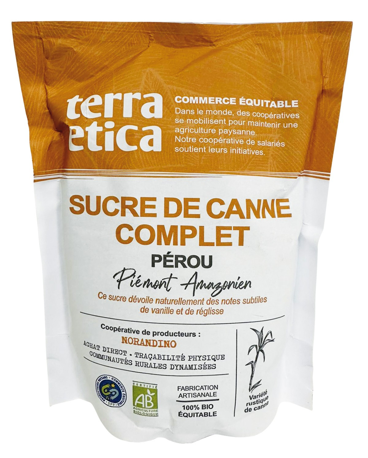 Sucre complet de canne bio et équitable du Pérou I Terra Etica