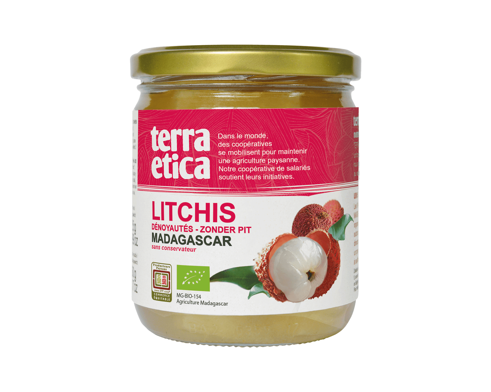 Litchis dénoyautés Litchis dénoyautés de Madagascar et son jus d'ananas bio et issus du commerce équitable - Terra Etica