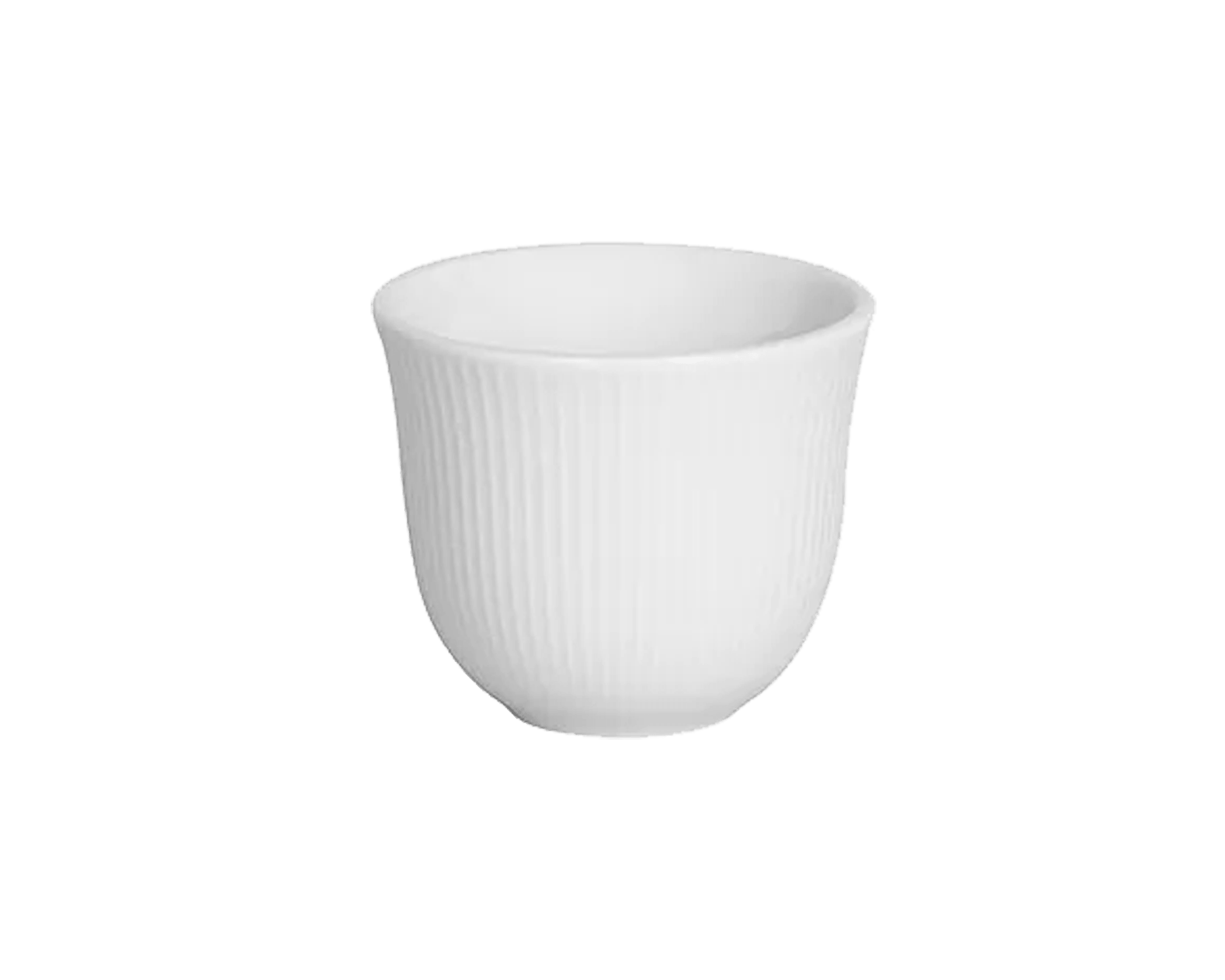 Tasse embossed tasting blanche 80ml pour expresso de Loveramics - Terra Etica Café Michel