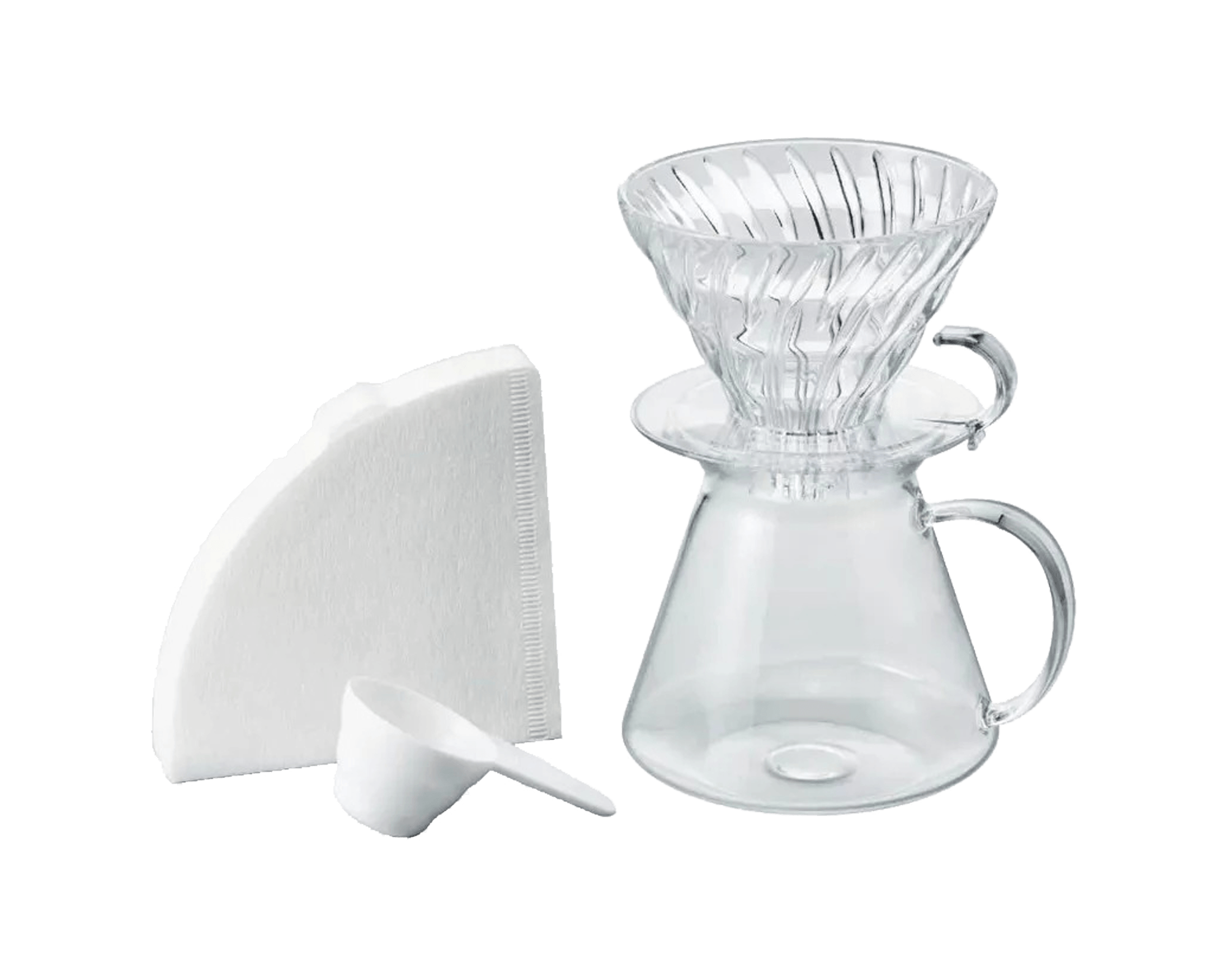 Kit complet V60 en verre- Hario® Kit complet slow Coffee cafetière V60 de Hario I Terra Etica - Café Michel