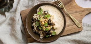 Recette : Risotto chanterelle et émulsion de café