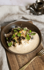 Recette : Risotto chanterelle et émulsion de café
