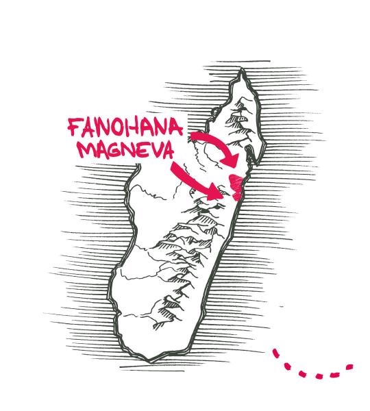 Carte coopératives FANOHANA et MAGNEVA à Madagascar - fruits bio et équitables